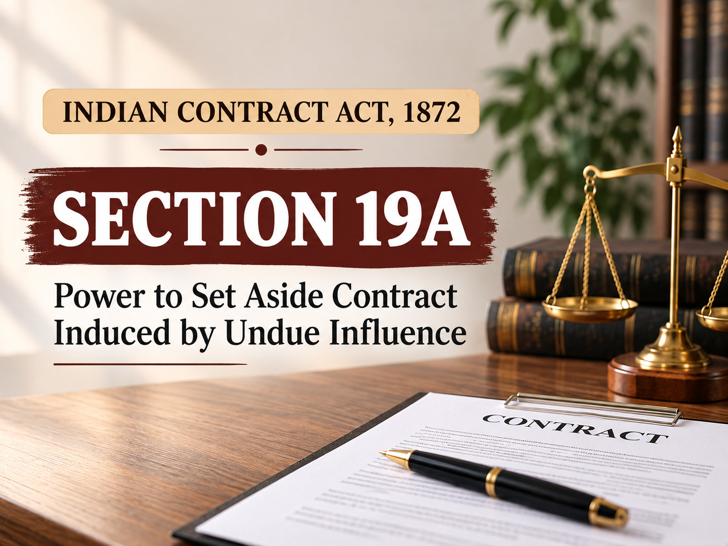 Section 19A - Indian Contract Act - Power to set aside contract induced by undue influence Section 19A – Indian Contract Act – Power to set aside contract induced by undue influence